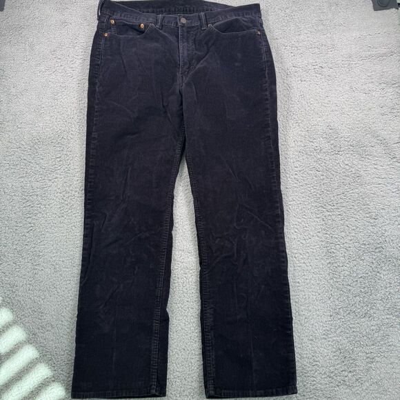 Levis Pants Mens 36x30 Blue Corduroy Straight Leg Casual Stretch Jeans Cotton - Picture 1 of 11